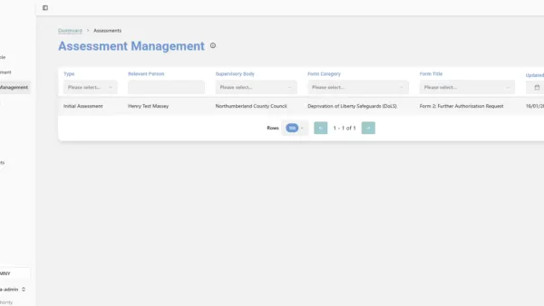 Harmony assessor management platform dashboard