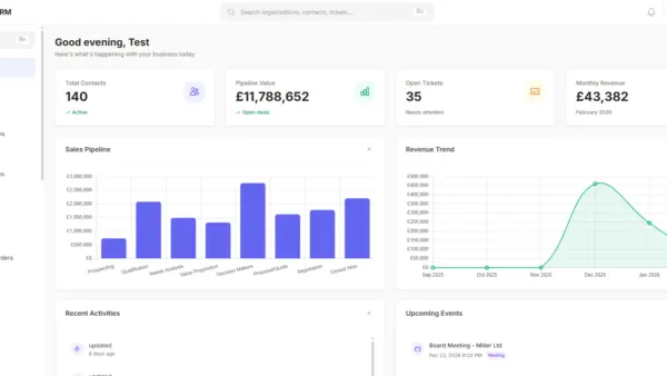 Exe-CRM modern CRM dashboard built in Laravel